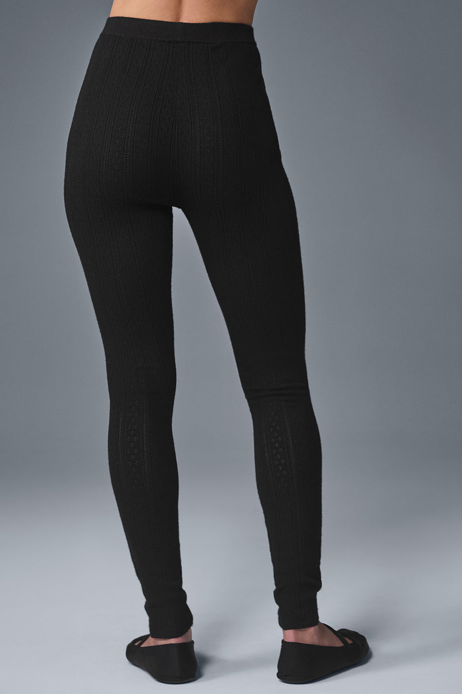 Pointelle Sweater High Rise Be Mine Leggings — Black