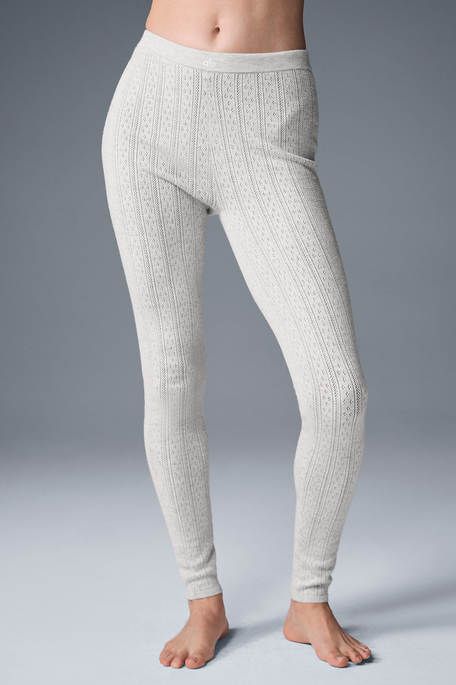 Pointelle Sweater High Rise Be Mine Leggings — Light Grey Heather