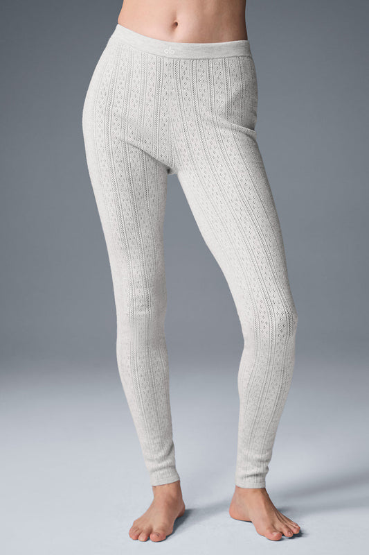 Pointelle Sweater High Rise Be Mine Leggings — Light Grey Heather