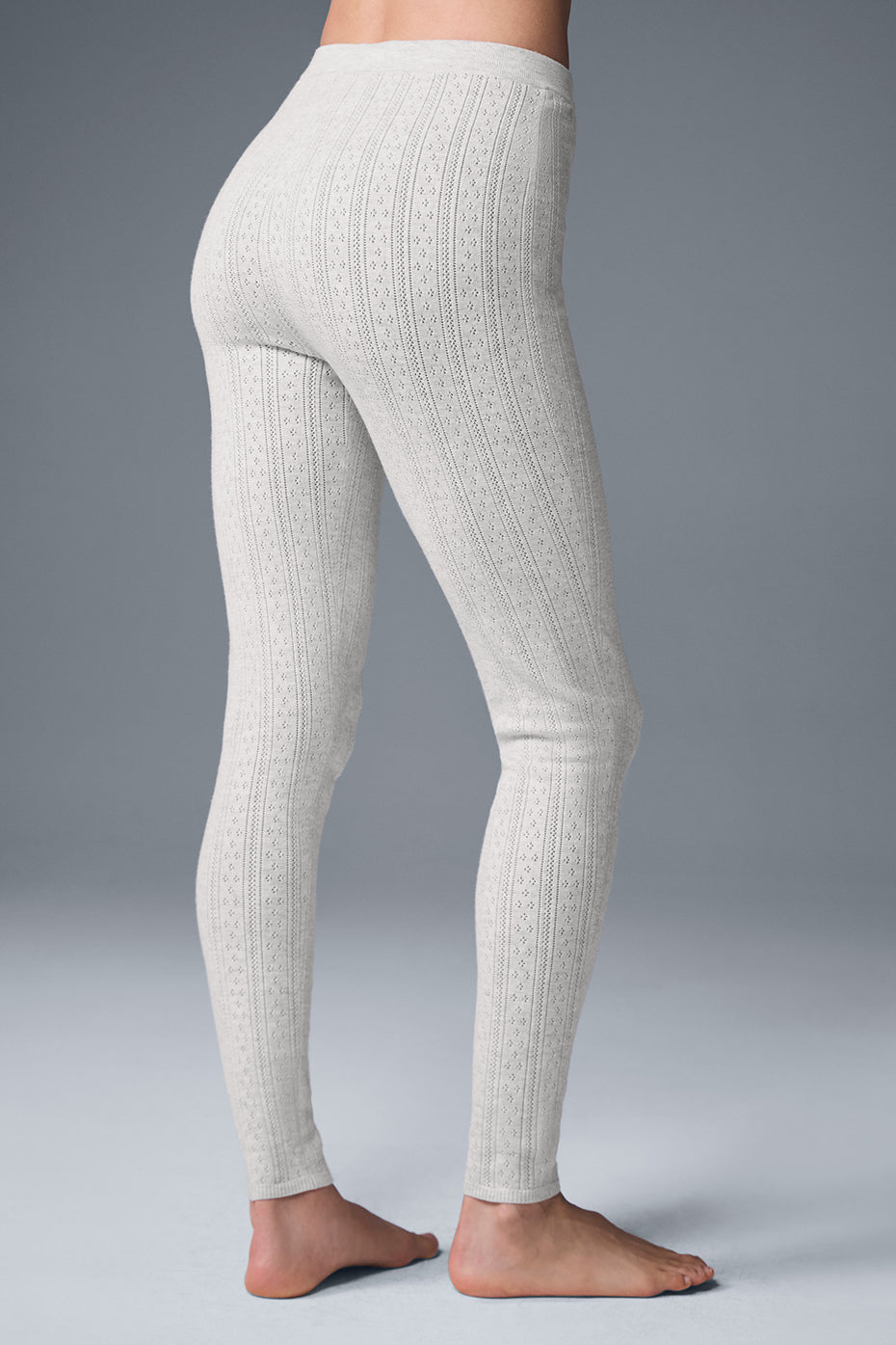 Pointelle Sweater High Rise Be Mine Leggings — Light Grey Heather