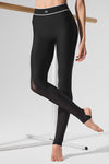 Airlift Mesh High Rise Darling Stirrup Leggings — Black
