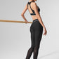 Airlift Mesh High Rise Darling Stirrup Leggings — Black