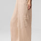 Linen Getaway Cargo Wide Leg Pant — Macadamia