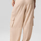 Linen Getaway Cargo Wide Leg Pant — Macadamia