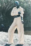 Linen Getaway Cargo Wide Leg Pant — Macadamia