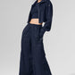 Linen Getaway Cargo Wide Leg Pant — Navy