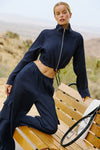 Linen Getaway Cargo Wide Leg Pant — Navy