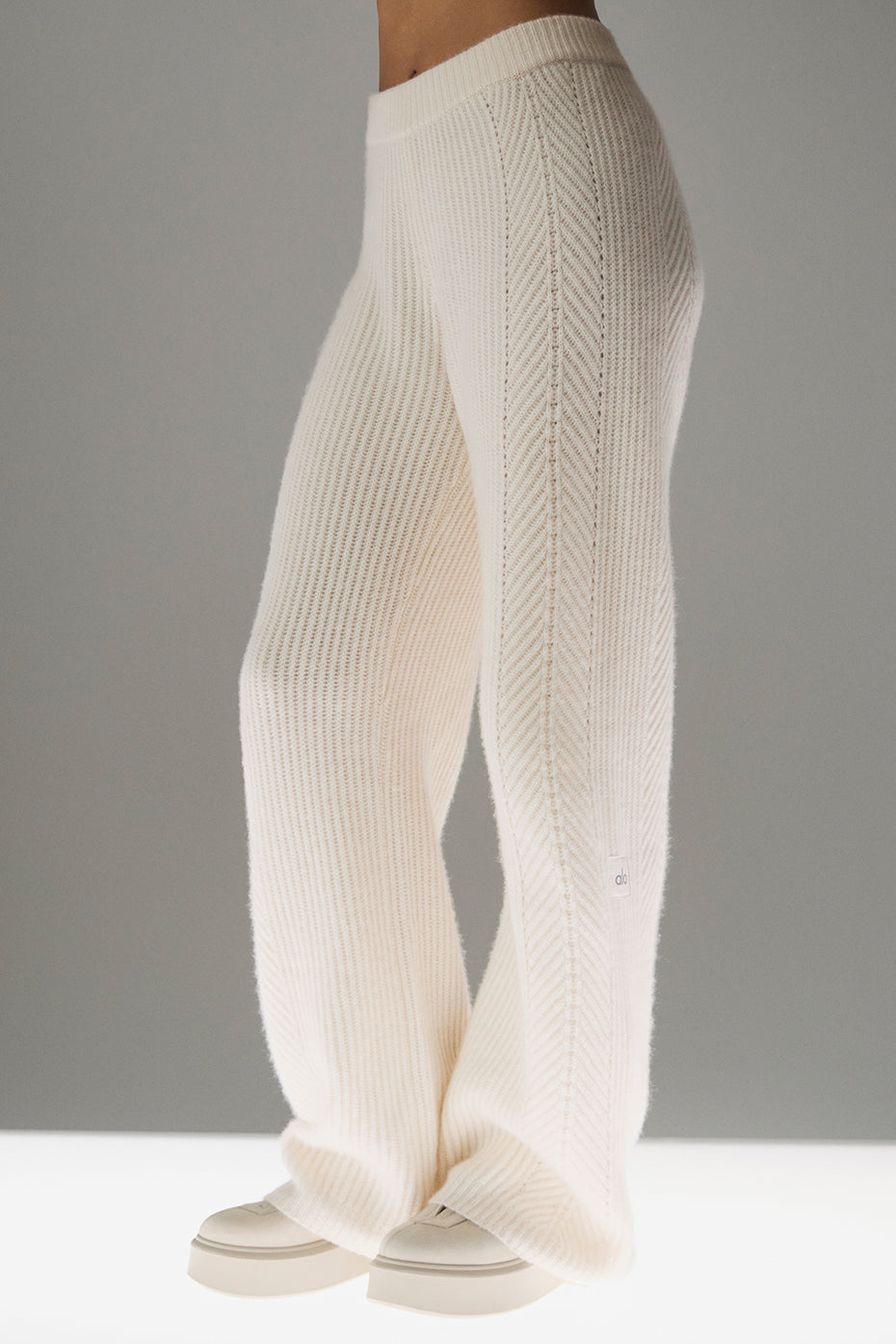 Winter Magic Cashmere Wide Leg Pant — Ivory