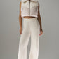 Winter Magic Cashmere Wide Leg Pant — Ivory