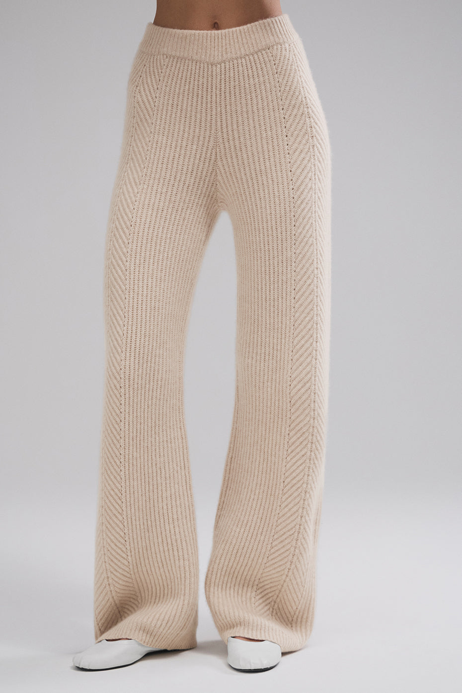 Winter Magic Cashmere Wide Leg Pant — Birch Heather