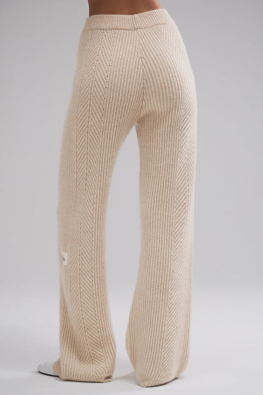 Winter Magic Cashmere Wide Leg Pant — Birch Heather