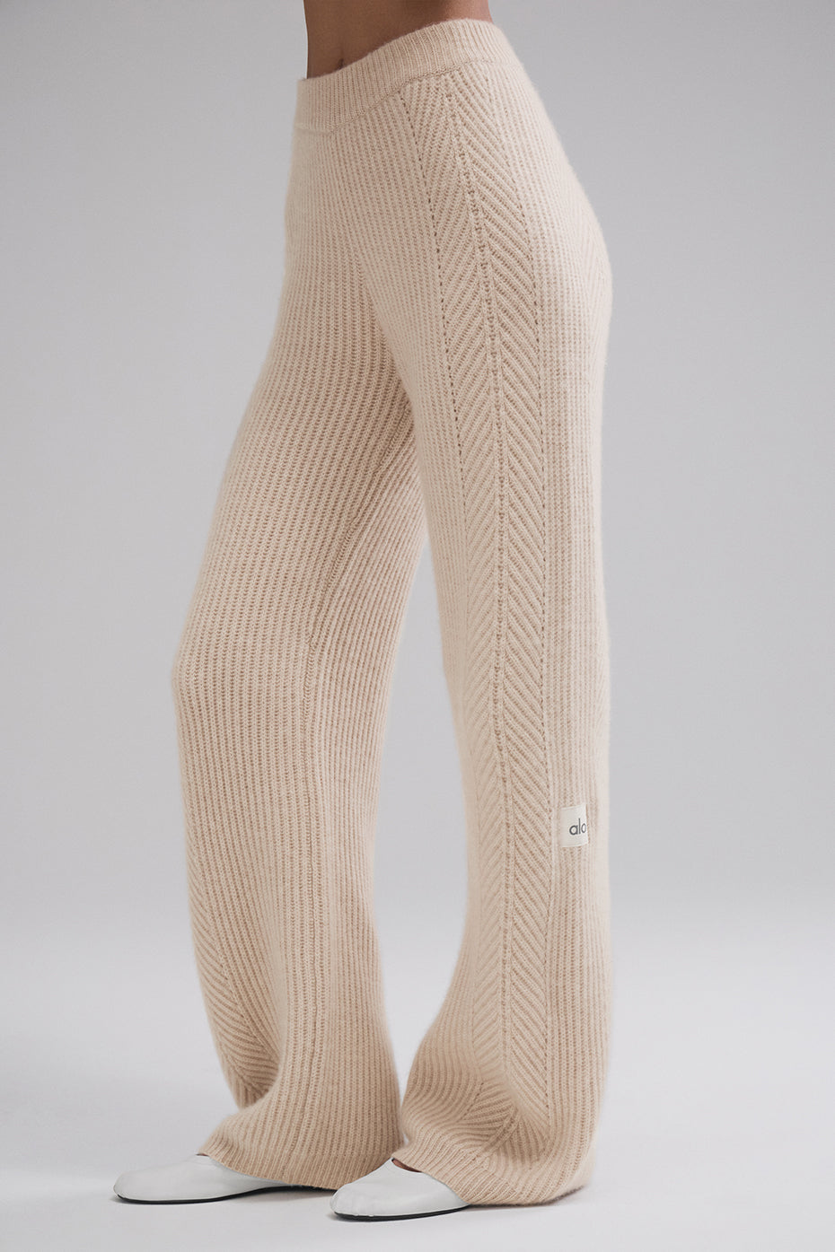 Winter Magic Cashmere Wide Leg Pant — Birch Heather
