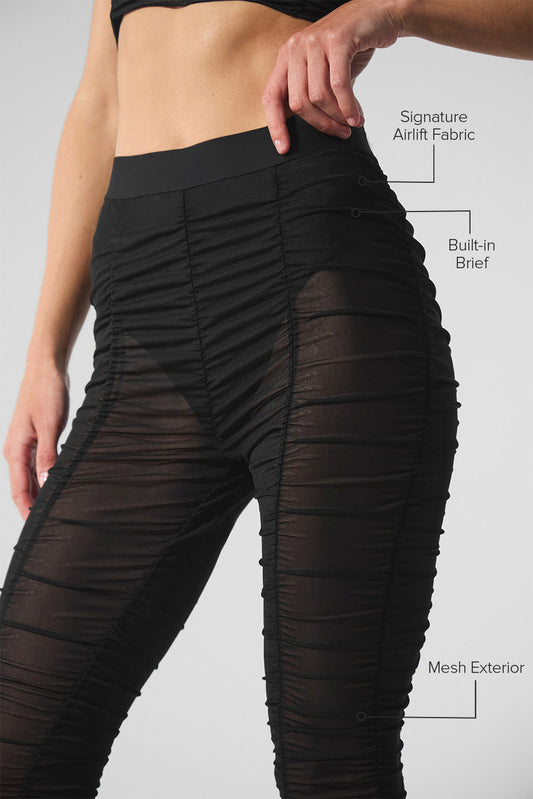 Airlift Mesh High Rise Cherish Leggings — Black