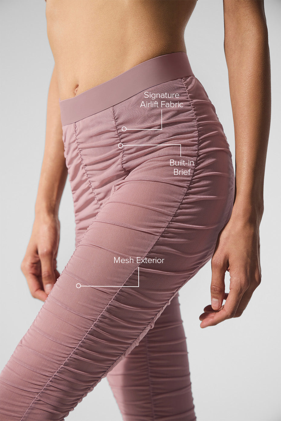 Airlift Mesh High Rise Cherish Leggings — Smoky Quartz