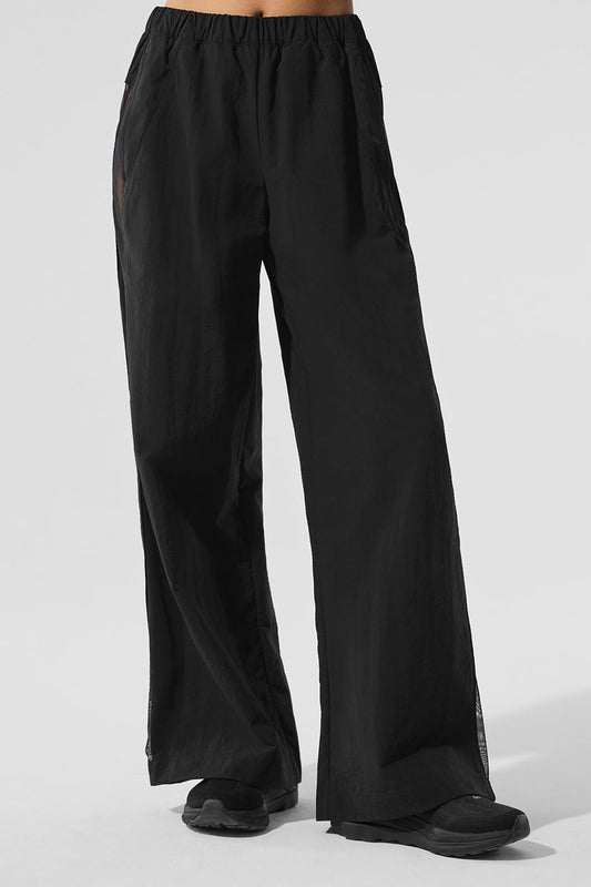High Rise Origin Wide Leg Track Pant — Black
