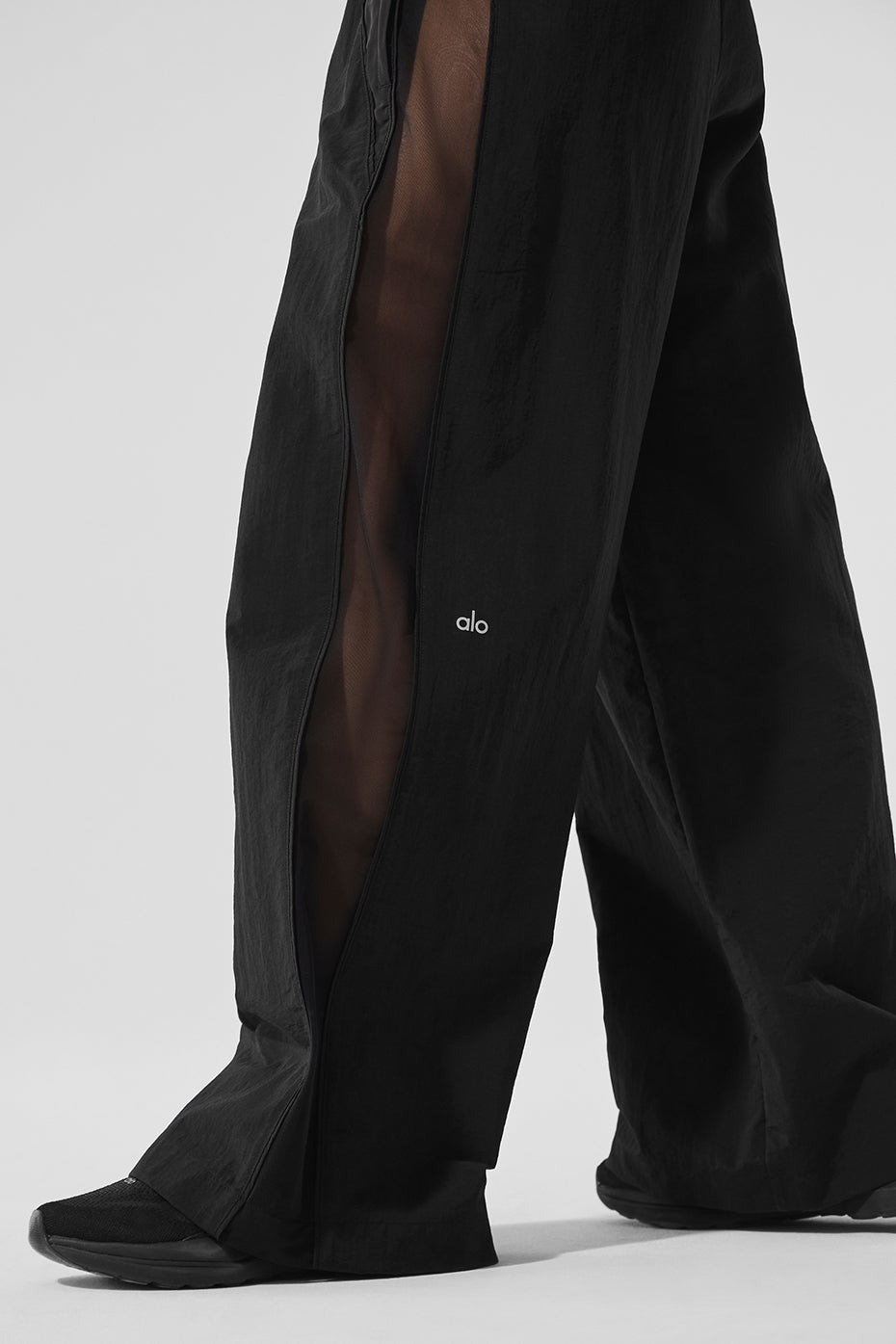 High Rise Origin Wide Leg Track Pant — Black