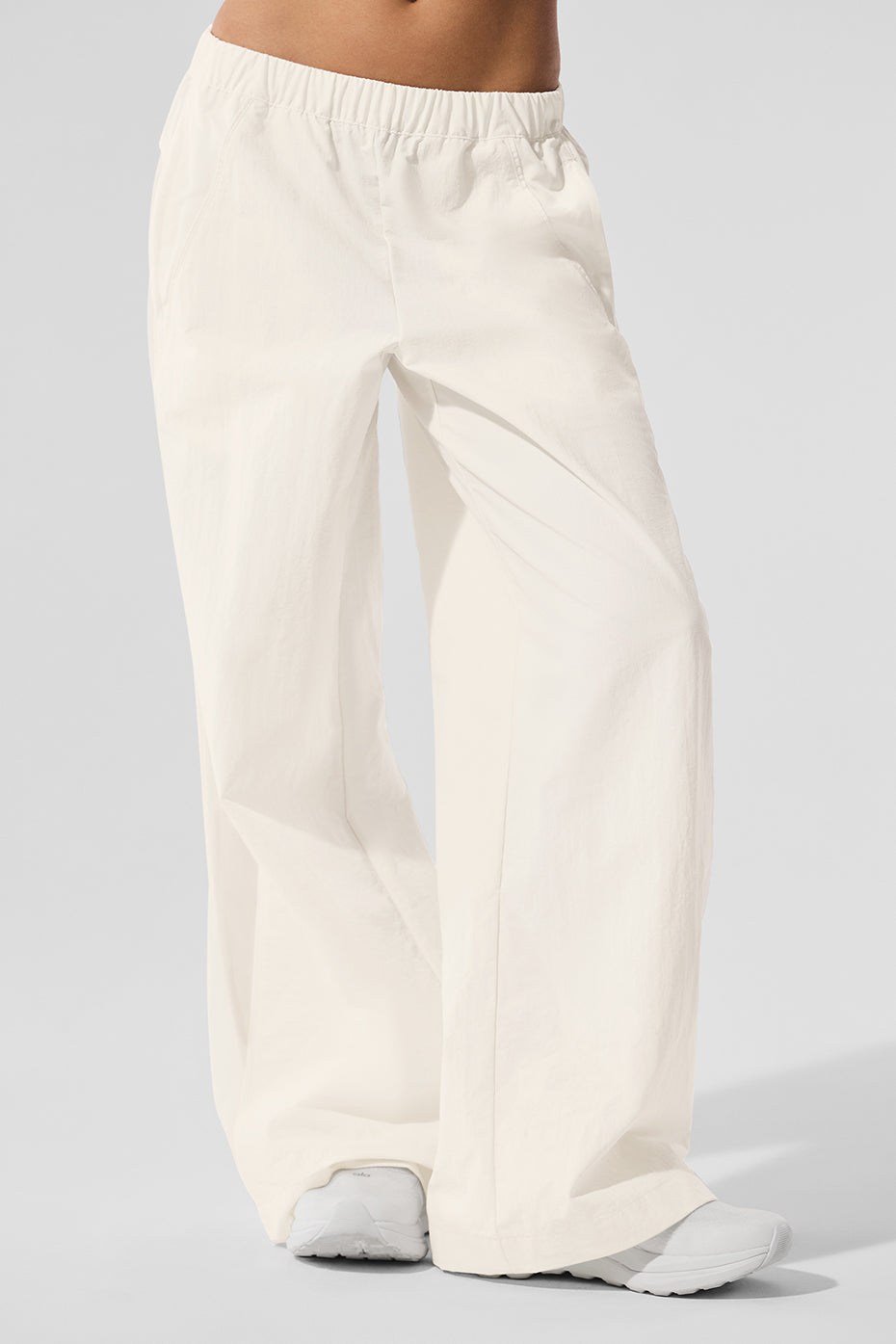 High Rise Origin Wide Leg Track Pant — Ivory