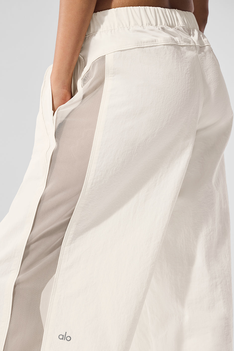 High Rise Origin Wide Leg Track Pant — Ivory