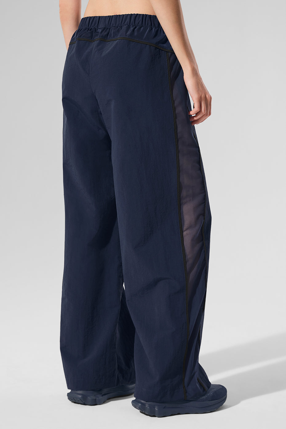High Rise Origin Wide Leg Track Pant — Navy/Black