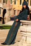 High Rise Origin Wide Leg Track Pant — Charcoal Green