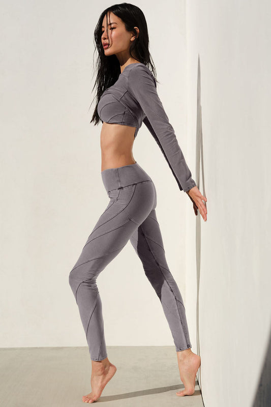 Washed Alosoft High Rise Sunray Leggings — Cool Grey Wash