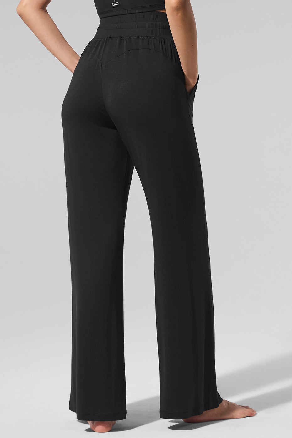 Semi — Sheer Delicate Lounge Flare Pant — Black