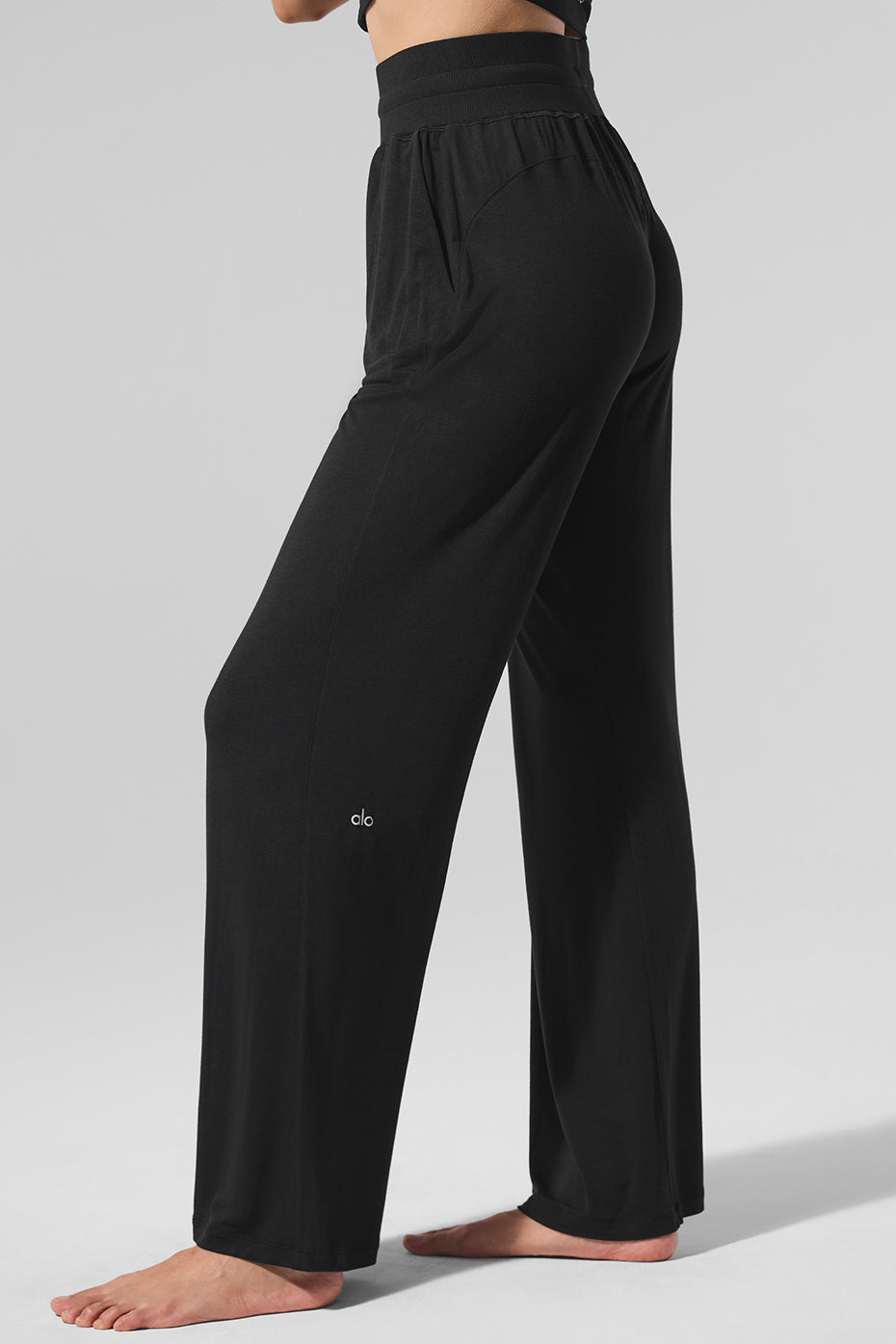 Semi — Sheer Delicate Lounge Flare Pant — Black