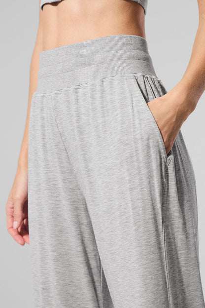 Semi — Sheer Delicate Lounge Flare Pant — Athletic Heather Grey