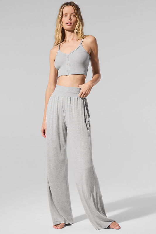 Semi — Sheer Delicate Lounge Flare Pant — Athletic Heather Grey