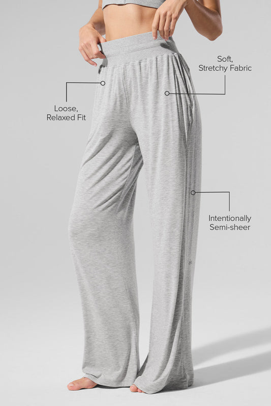 Semi — Sheer Delicate Lounge Flare Pant — Athletic Heather Grey