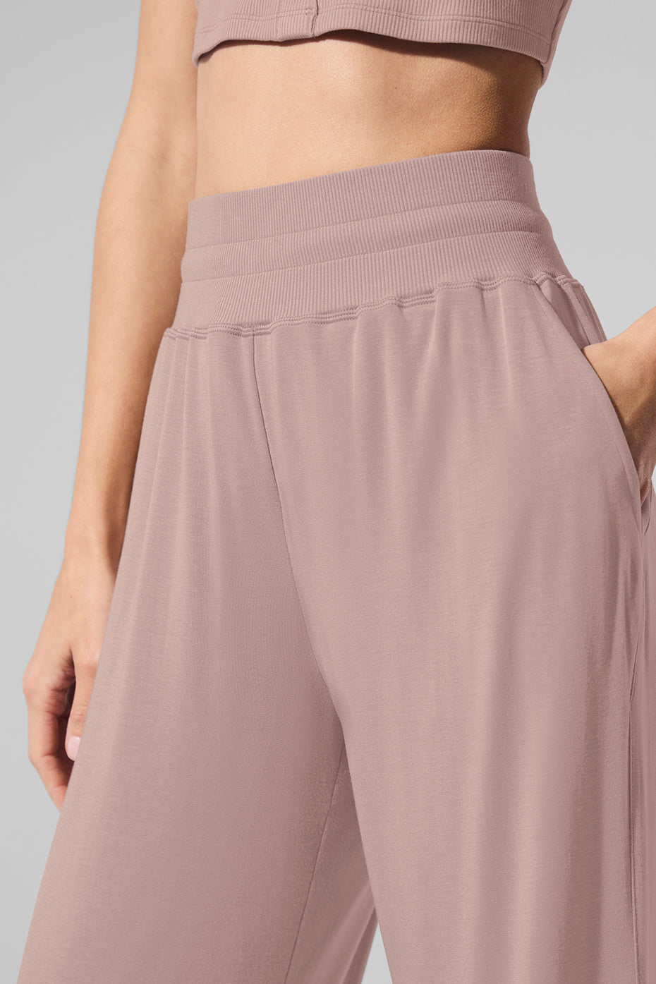 Semi — Sheer Delicate Lounge Flare Pant — Taupe