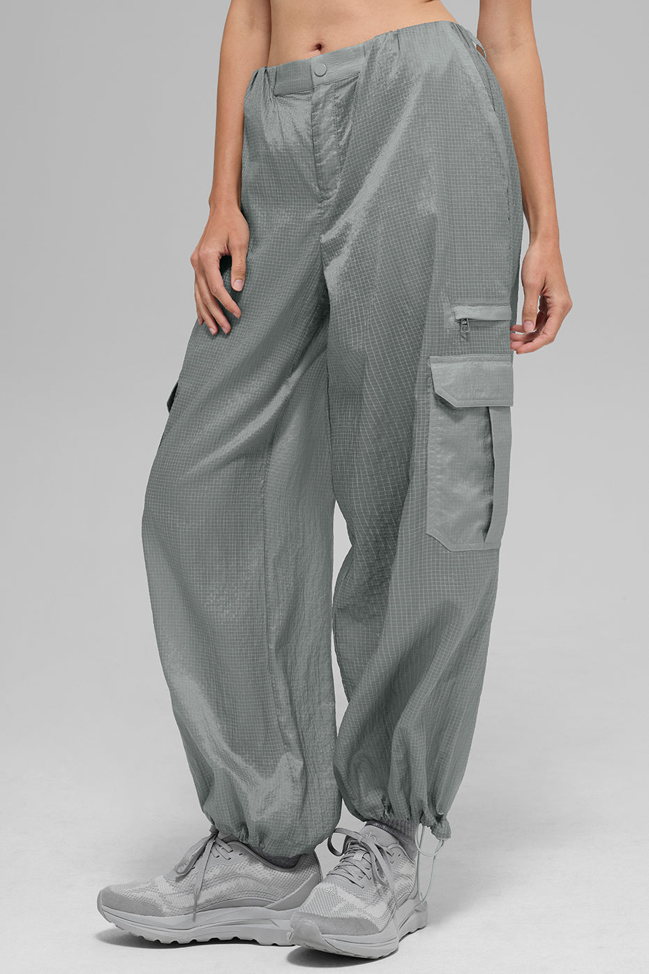 Sheer Game Time Wide Leg Jogger — Lunar Grey