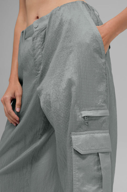 Sheer Game Time Wide Leg Jogger — Lunar Grey