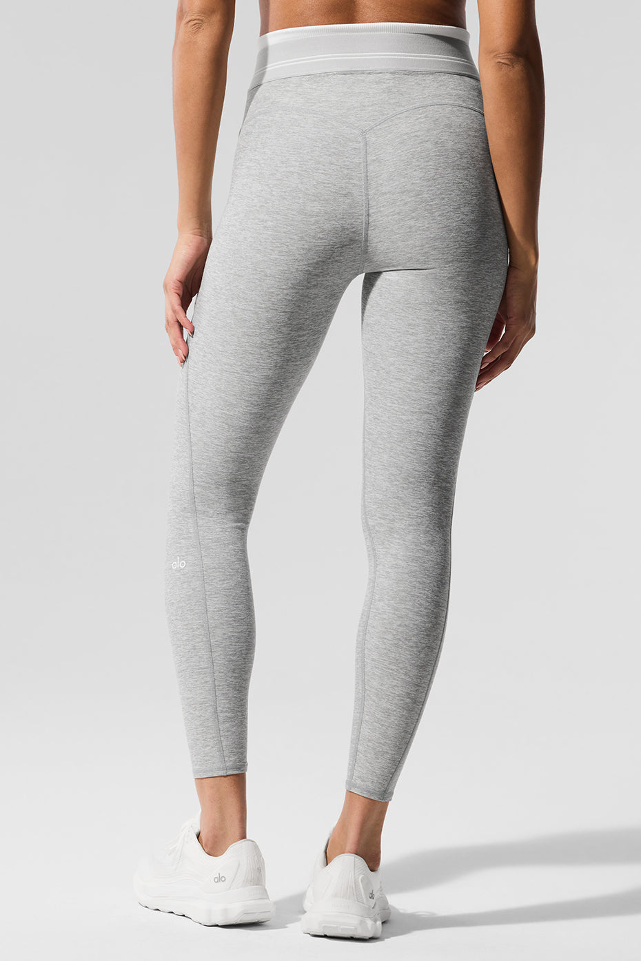 Alosoft High Rise 7/8 Better Together Leggings — Athletic Heather Grey/White