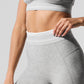 Alosoft High Rise 7/8 Better Together Leggings — Athletic Heather Grey/White