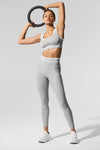 Alosoft High Rise 7/8 Better Together Leggings — Athletic Heather Grey/White