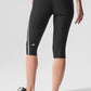 Airlift High Rise Super Sleek Contrast Capri — Black/White
