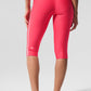 Airlift High Rise Super Sleek Contrast Capri — Candy Red/White