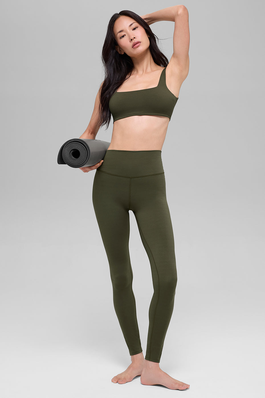 SculptSoft High Rise Leggings — Green Olive