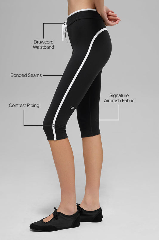 Airbrush High Rise Race Pace Capri — Black/White