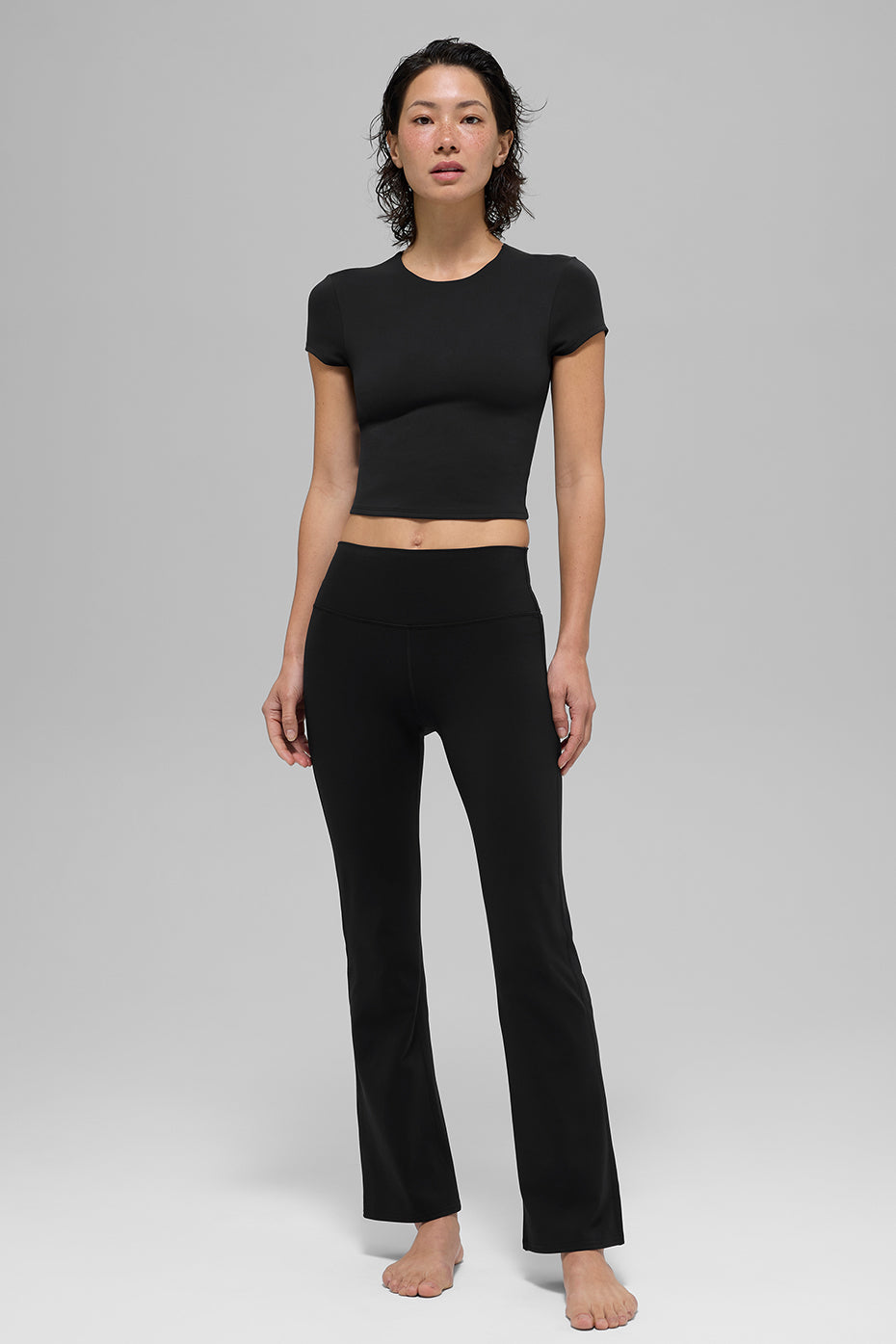 SculptSoft High Rise 7/8 Bootcut Leggings — Black
