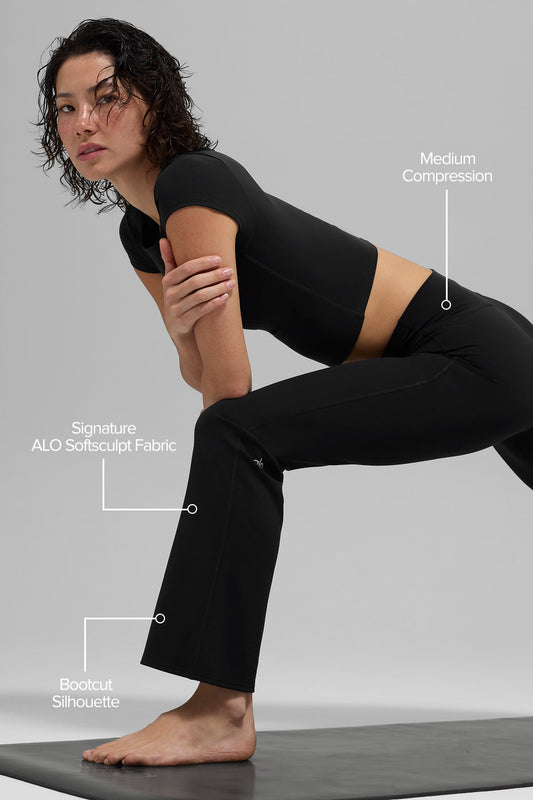 SculptSoft High Rise 7/8 Bootcut Leggings — Black