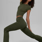 SculptSoft High Rise 7/8 Bootcut Leggings — Green Olive
