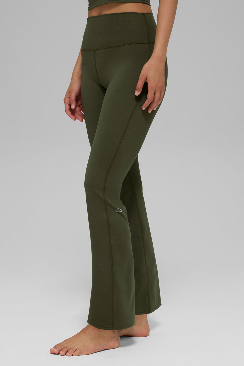 SculptSoft High Rise 7/8 Bootcut Leggings — Green Olive