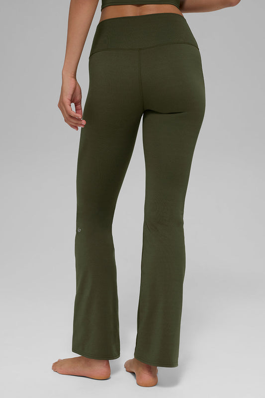 SculptSoft High Rise 7/8 Bootcut Leggings — Green Olive