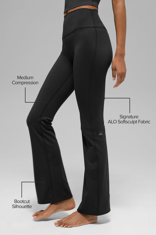 SculptSoft High Rise Bootcut Leggings — Black