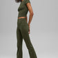 SculptSoft High Rise Bootcut Leggings — Green Olive
