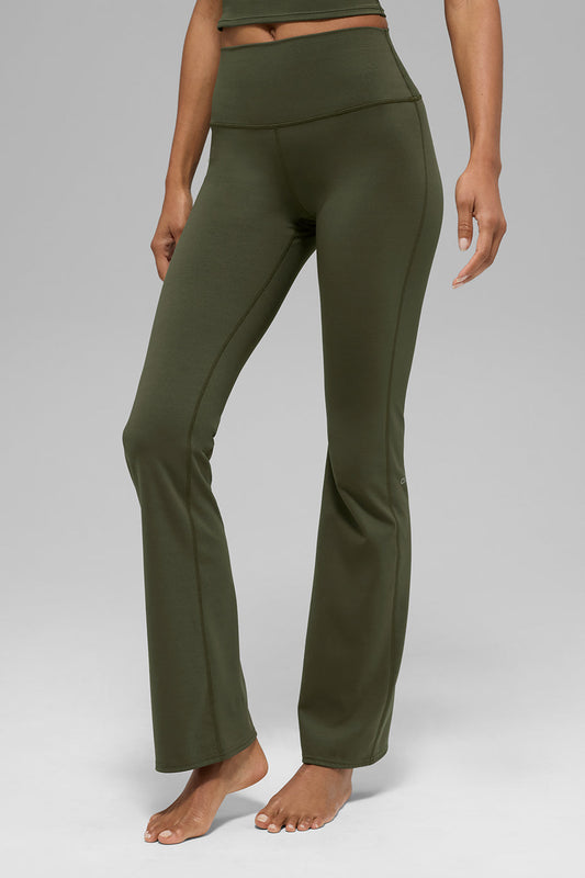 SculptSoft High Rise Bootcut Leggings — Green Olive