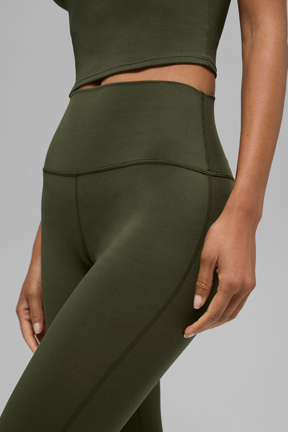 SculptSoft High Rise Bootcut Leggings — Green Olive