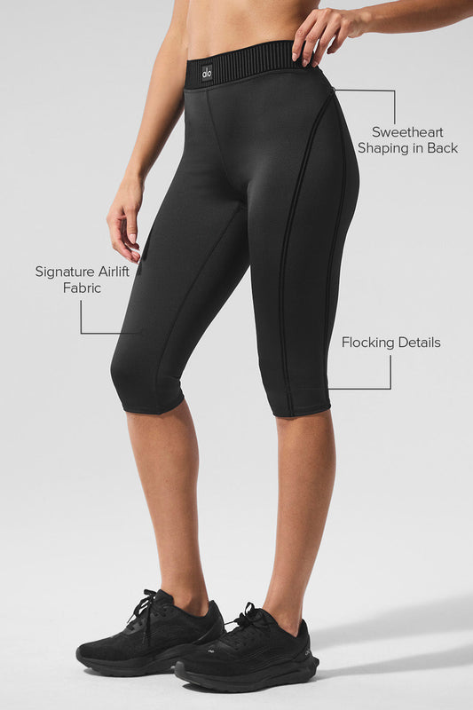 Airlift High Rise Line Up Capri — Black